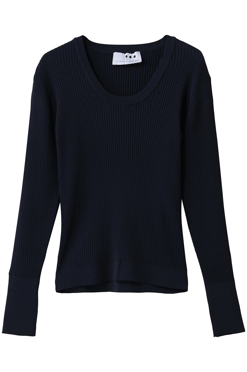 エリオポール/HELIOPOLEの【THREE DOTS】LUXE レーヨンリブ JESSICA(ネイビー/16047003051TNJK201Y)