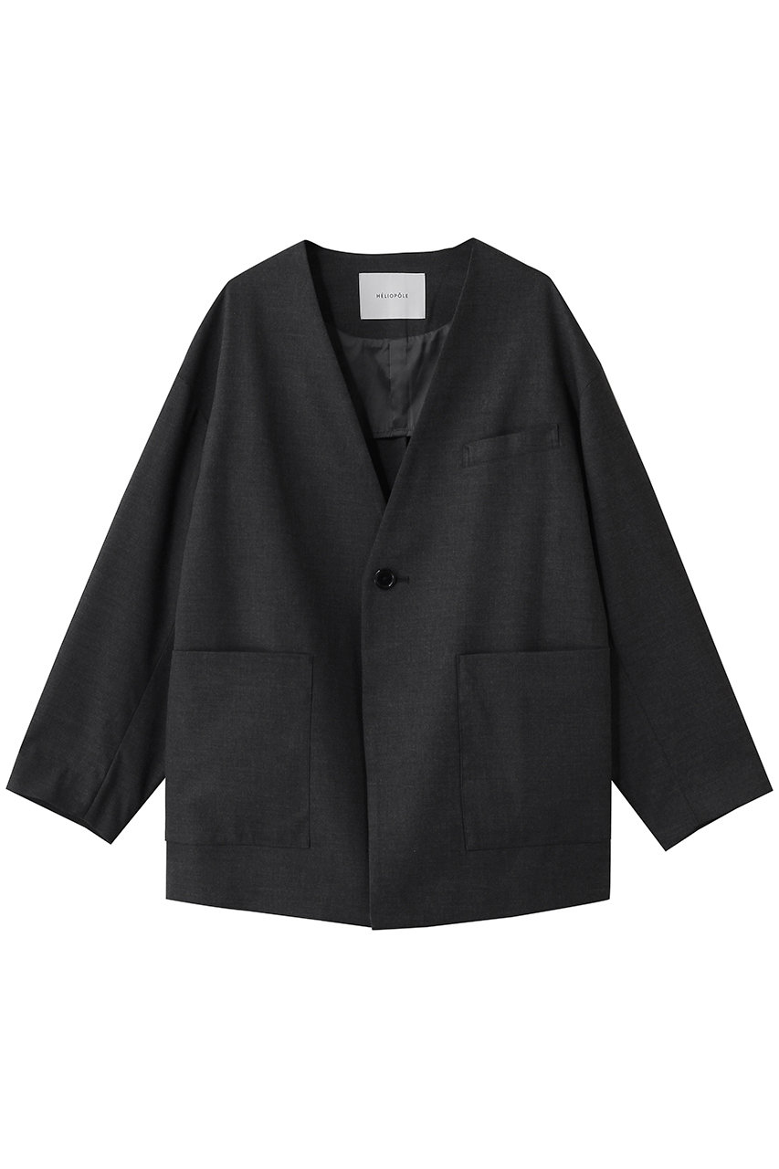 HELIOPOLE the ELLISON ジャケット(NO COLLAR) (チャコールグレー, 38) エリオポール ELLE SHOP