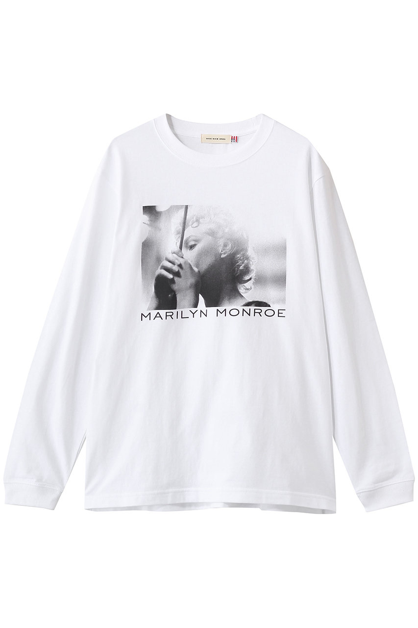 HELIOPOLE 【GOOD ROCK SPEED / グッドロックスピード】Marilyn Monroe LS Tシャツ (ホワイト, M) エリオポール ELLE SHOP