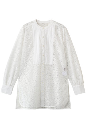 エリオポール/HELIOPOLEのレースカラーレスシャツ(110400/110403)