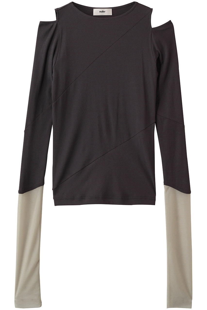 エリオポール/HELIOPOLEの【muller of yoshiokubo】DIAGONAL L/SLEEVE トップ(グレー/16036001051MN)