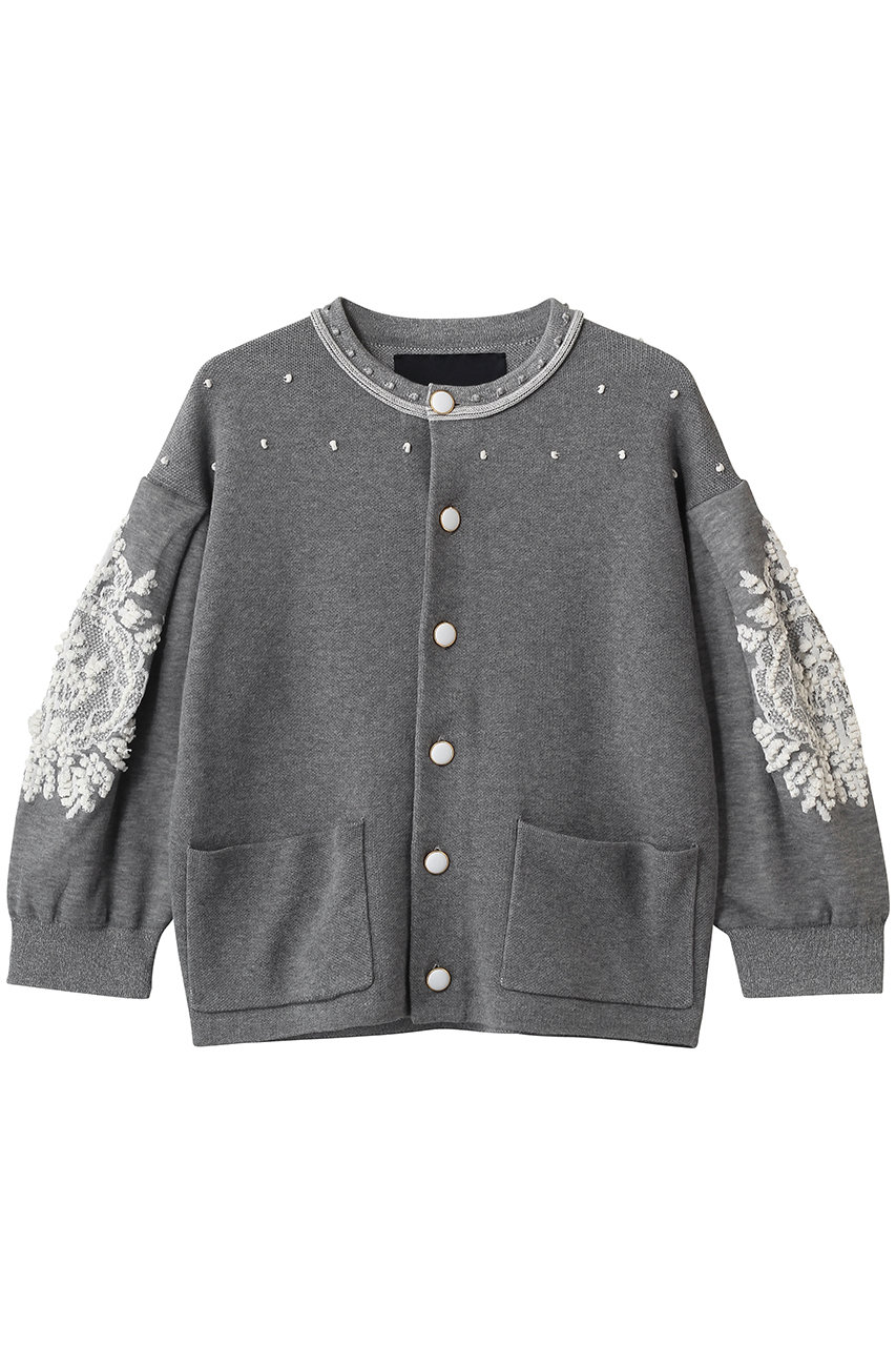 エリオポール/HELIOPOLEの【boussole】EMBROIDERY クルーカーディガン(ライトグレー/16547001041BN)