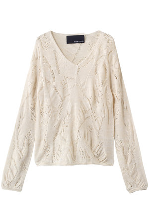 エリオポール/HELIOPOLEの【boussole】LEAF LACE Vネックニット(110300/110301)