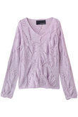 【boussole】LEAF LACE Vネックニット
