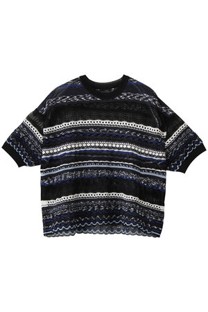 エリオポール/HELIOPOLEの【boussole】ランダムボーダーレースC/Nニット(110300/110301)