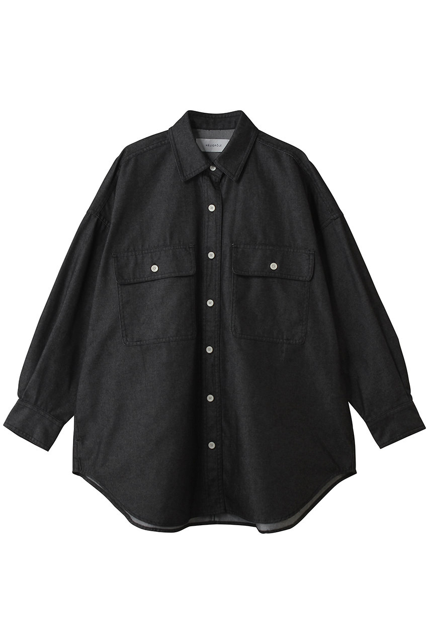 エリオポール/HELIOPOLEのデニムBIGシャツ(ブラック/16003037036HN)