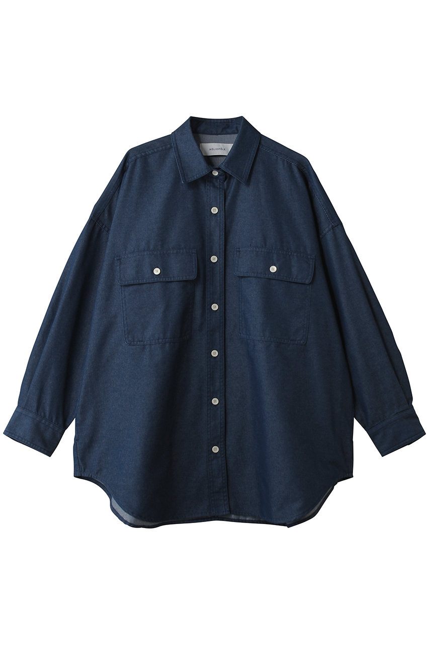 エリオポール/HELIOPOLEのデニムBIGシャツ(ダークブルー/16003037036HN)