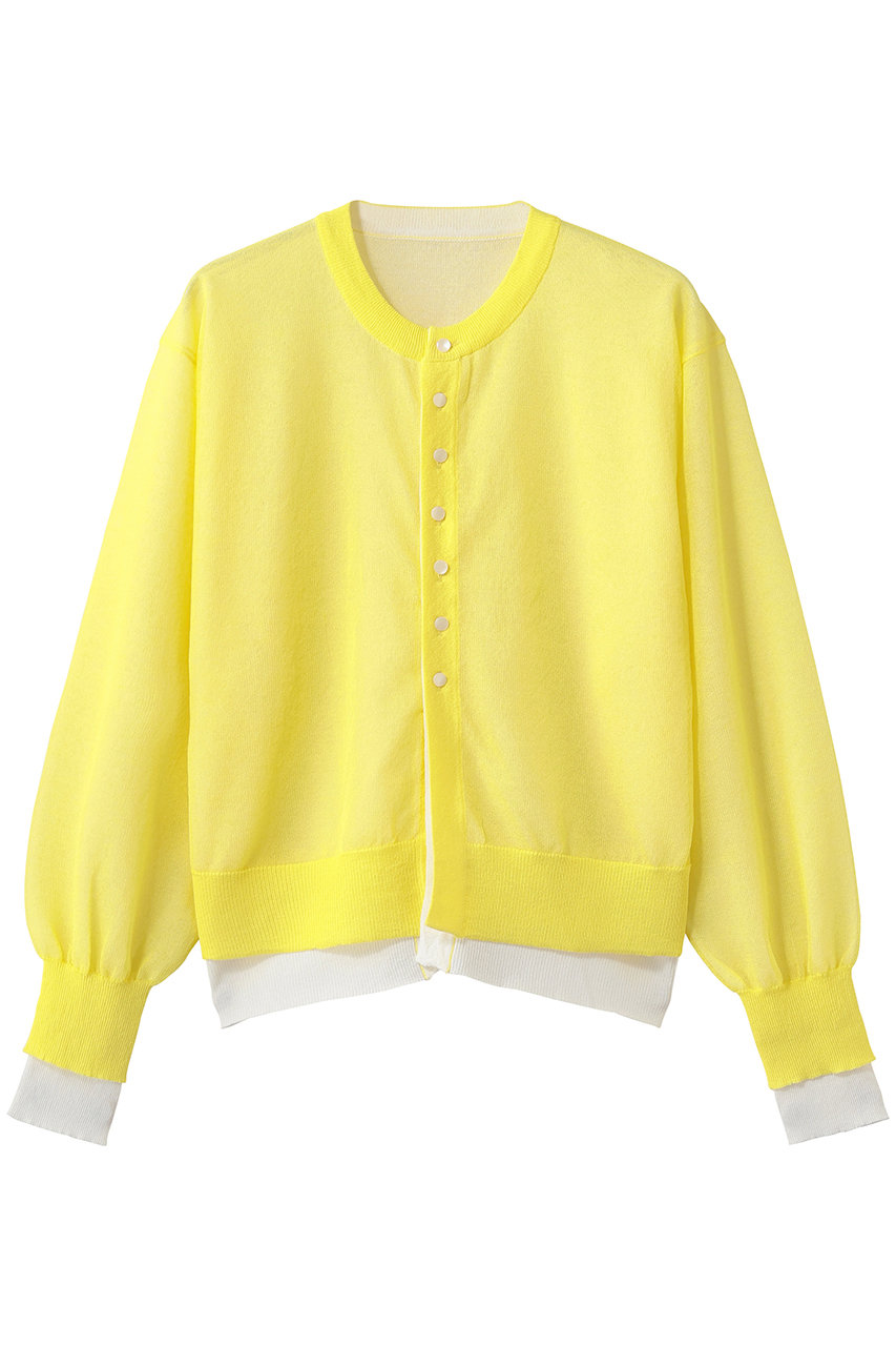 エリオポール/HELIOPOLEのレイヤードニットリバーシブルカーディガン(イエロー/16003028041HN)