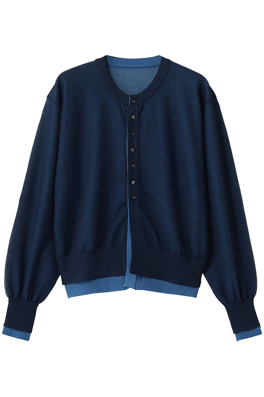 エリオポール/HELIOPOLEのレイヤードニットリバーシブルカーディガン(ネイビー/16003028041HN)