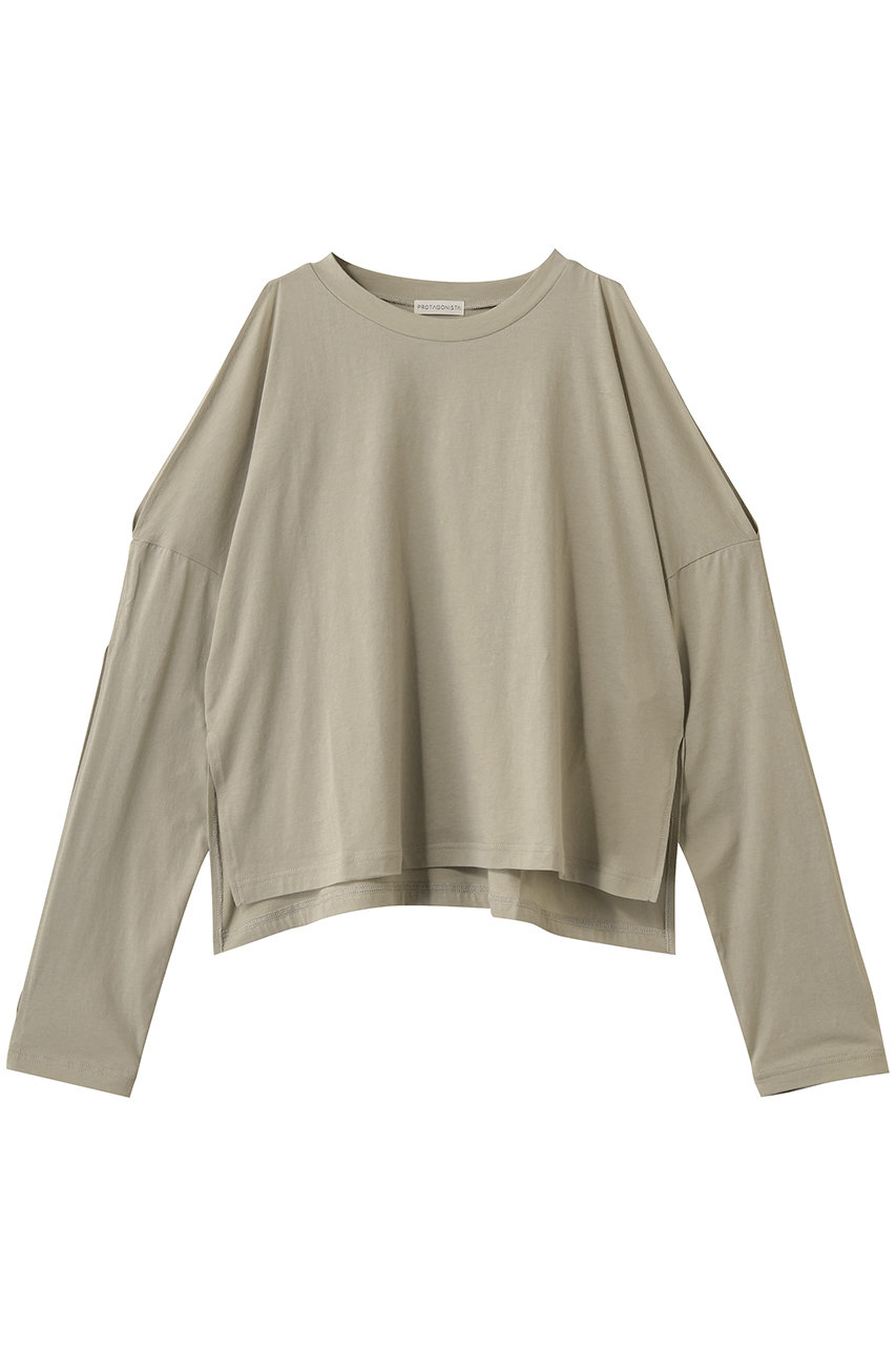 エリオポール/HELIOPOLEの【PROTAGONISTA】オープンショルダーロングスリーブカットソー(ブラウン/16040001051PN)