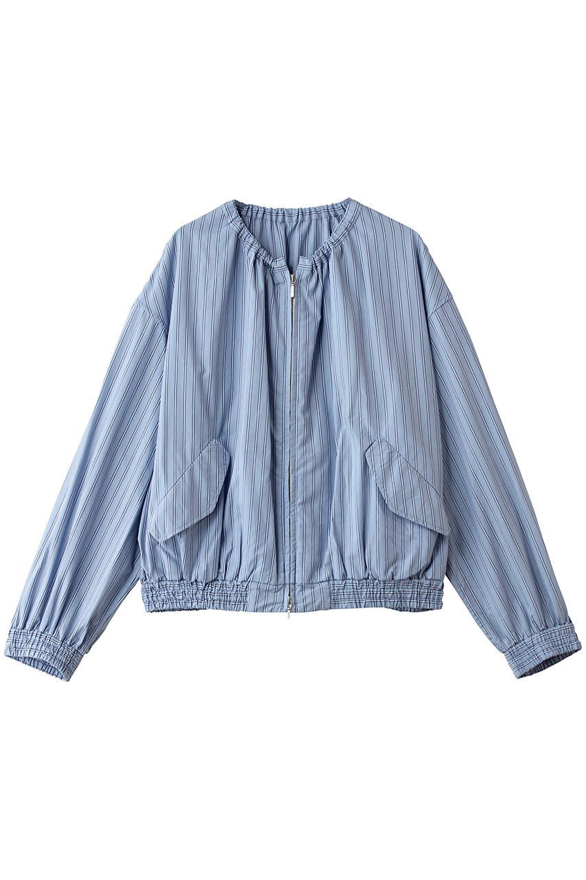 エリオポール/HELIOPOLEのストライプシャツブルゾン(ロイヤルブルー/16003021023HN)