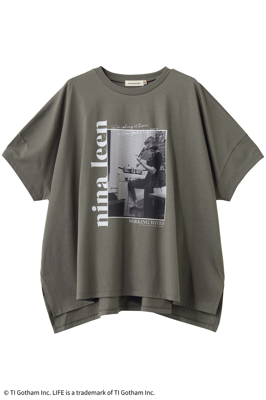 HELIOPOLE 【GOOD ROCK SPEED / グッドロックスピード】LIFE BIG Tシャツ (チャコールグレー, F) エリオポール ELLE SHOP