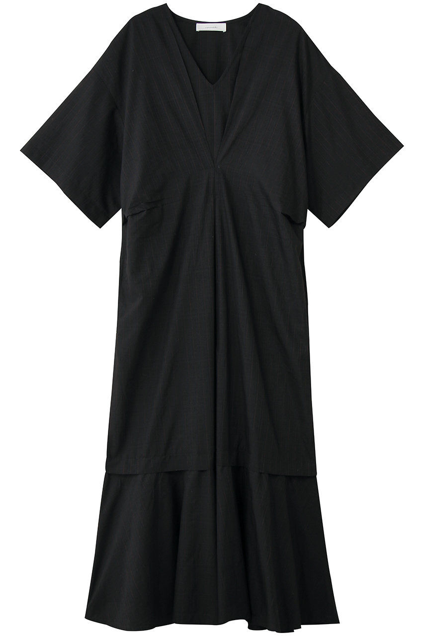 エリオポール/HELIOPOLEの【normment】ストライプステッチVネックドレス(ブラック/16017009014NN)