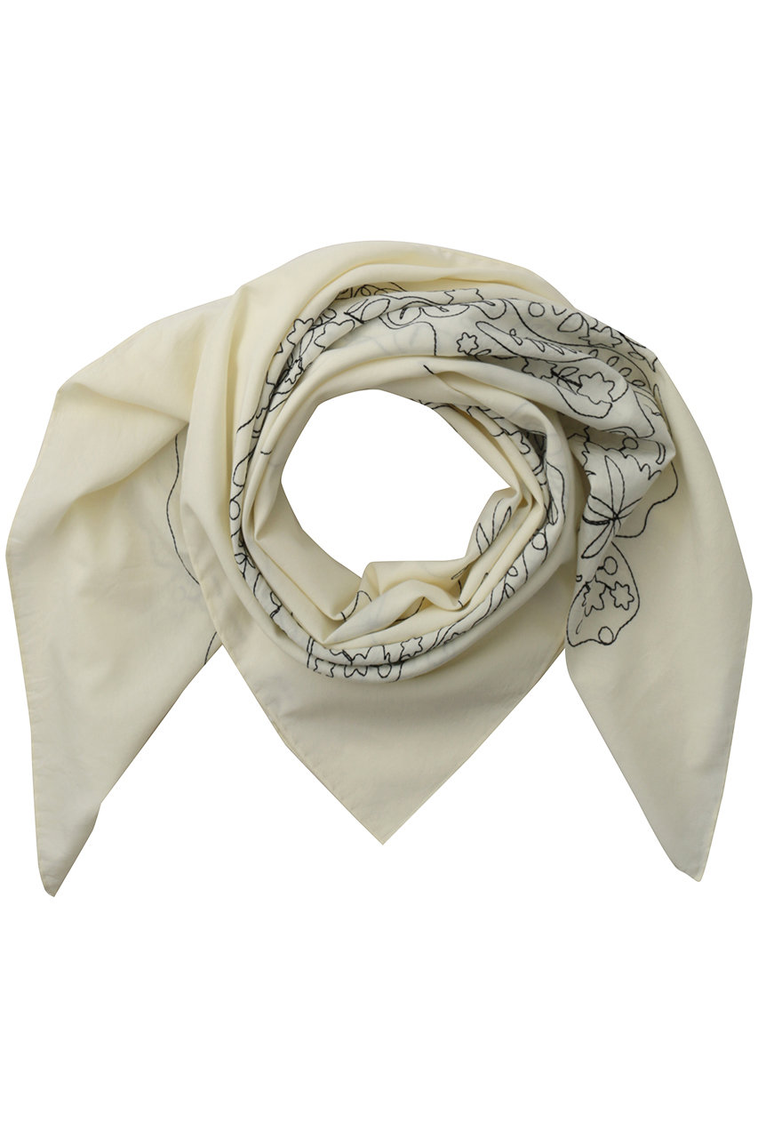 エリオポール/HELIOPOLEの【ASAUCE MELER】コットンシルクエンブロイダリーバンダナ(アイボリー/16607002081AN)