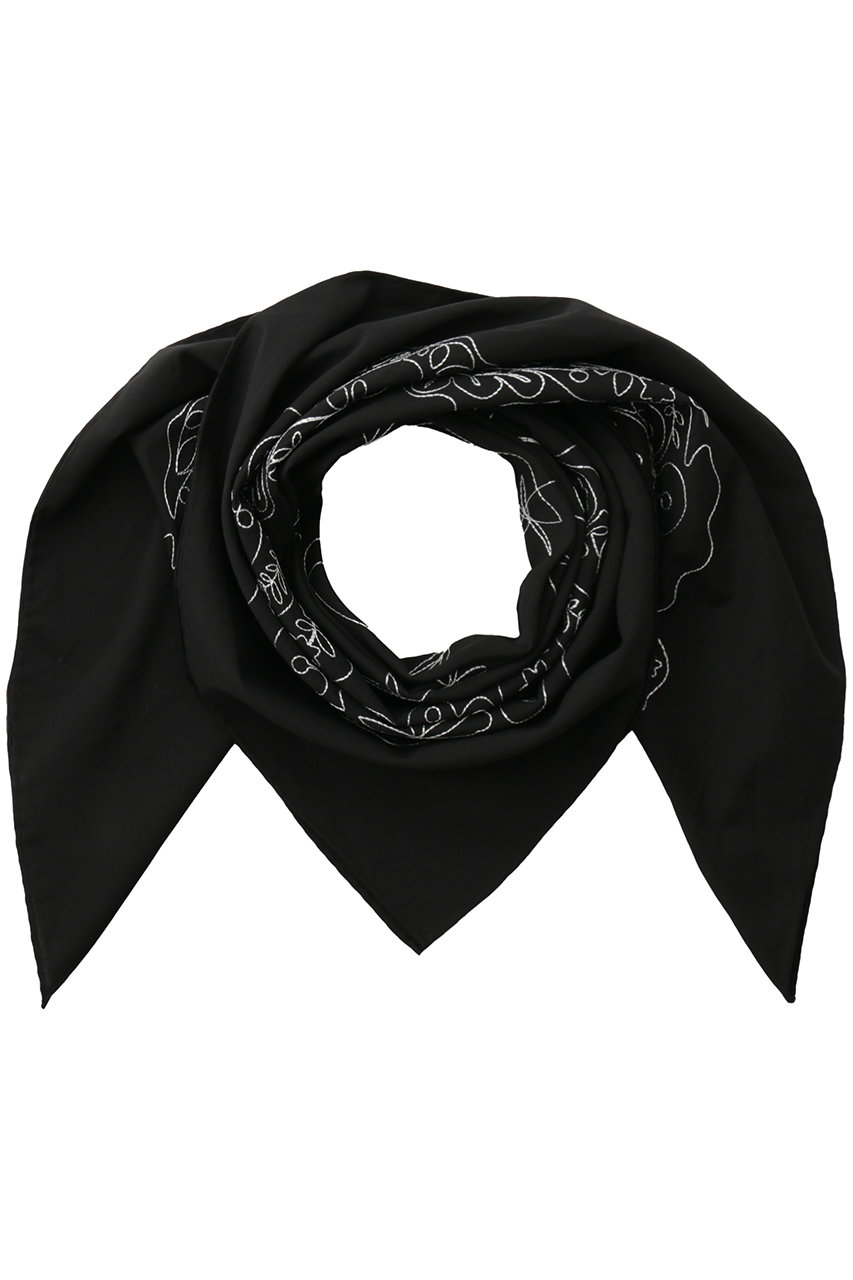 エリオポール/HELIOPOLEの【ASAUCE MELER】コットンシルクエンブロイダリーバンダナ(ブラック/16607002081AN)