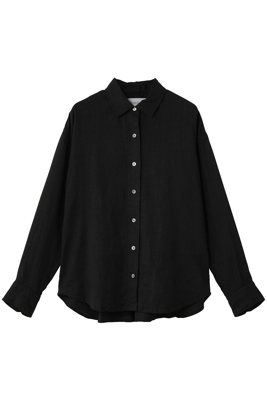 エリオポール/HELIOPOLEのフレンチリネンシャツ(ブラック/16003041036HN)