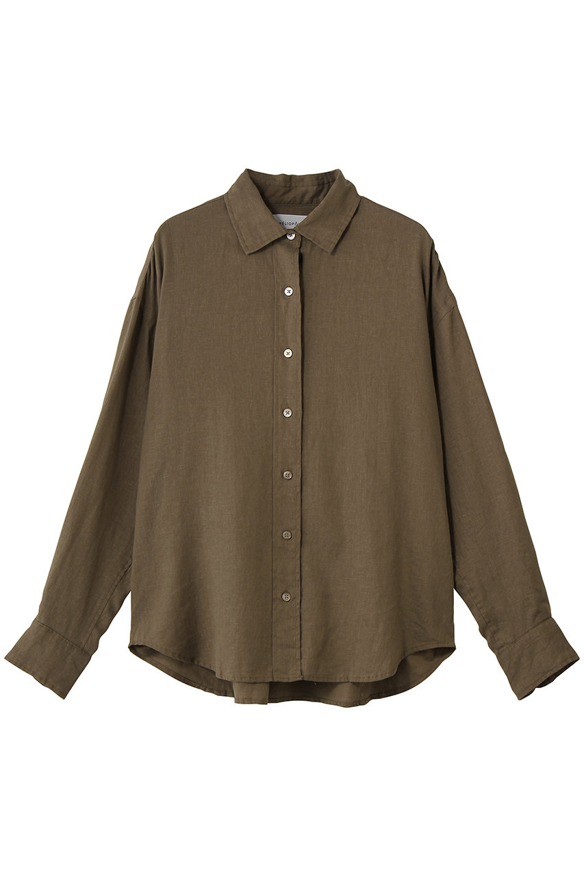 エリオポール/HELIOPOLEのフレンチリネンシャツ(ダークブラウン/16003041036HN)