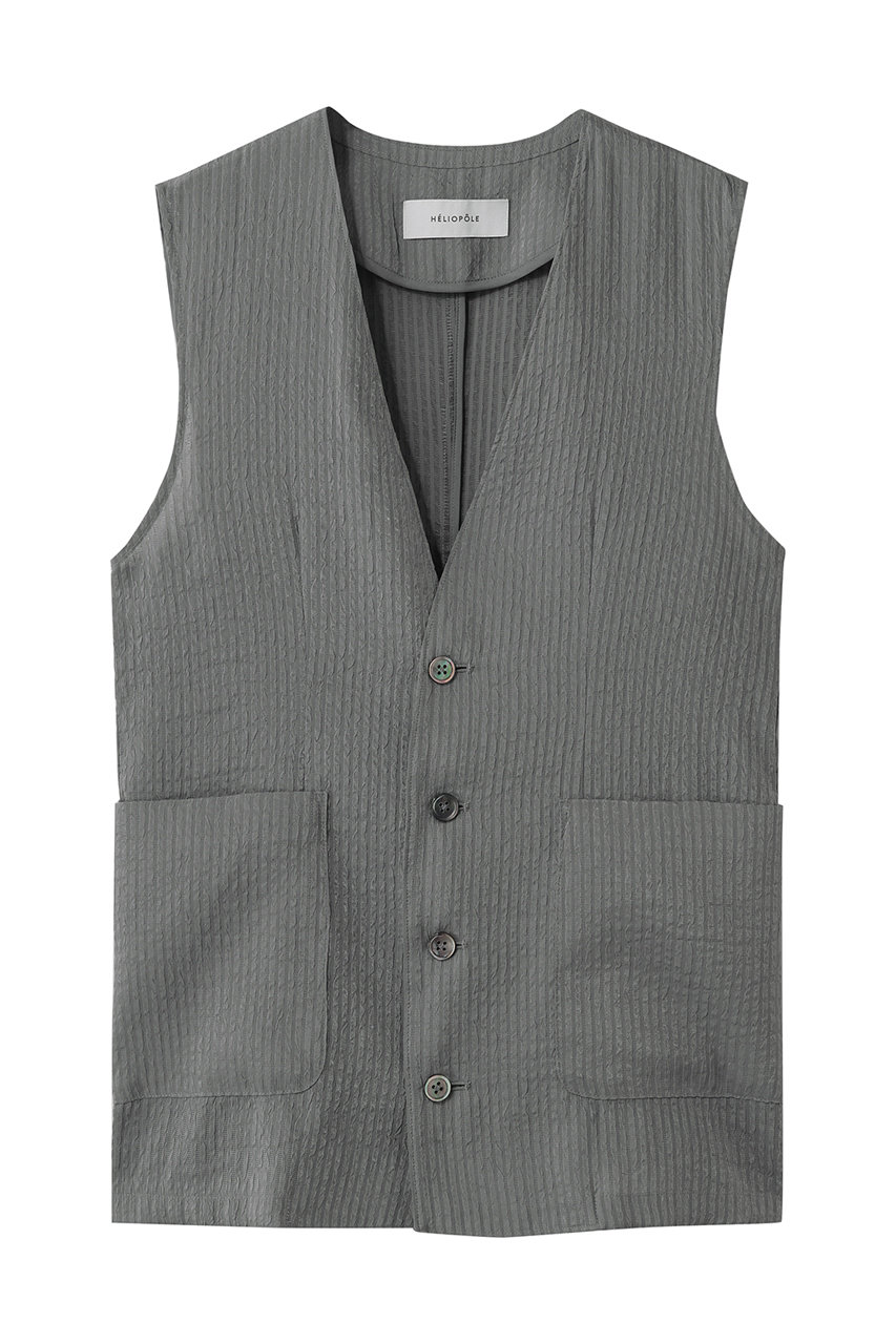 エリオポール/HELIOPOLEのシアードビーストライプベスト(グレー/16003039025HN)