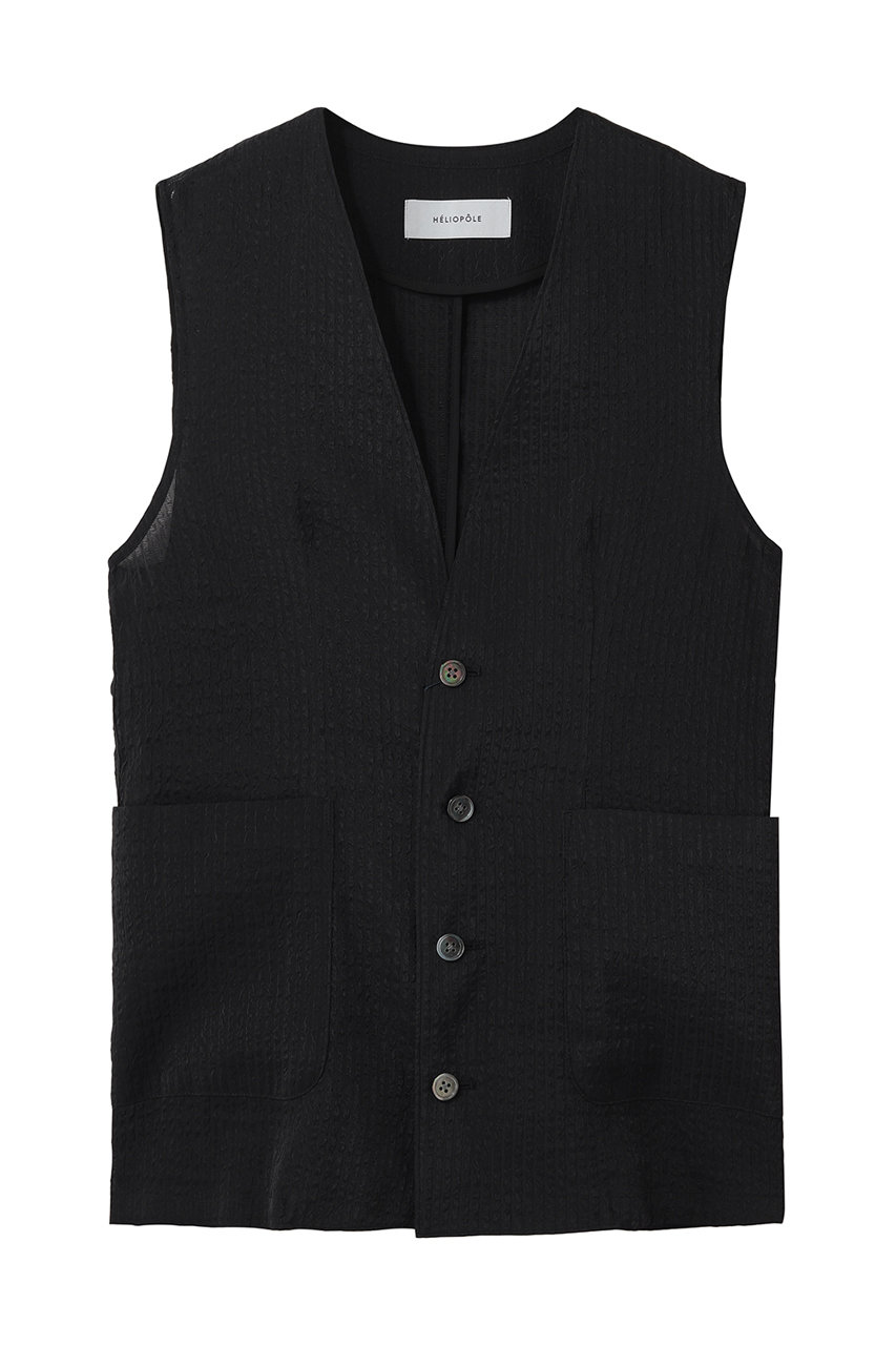 エリオポール/HELIOPOLEのシアードビーストライプベスト(ブラック/16003039025HN)