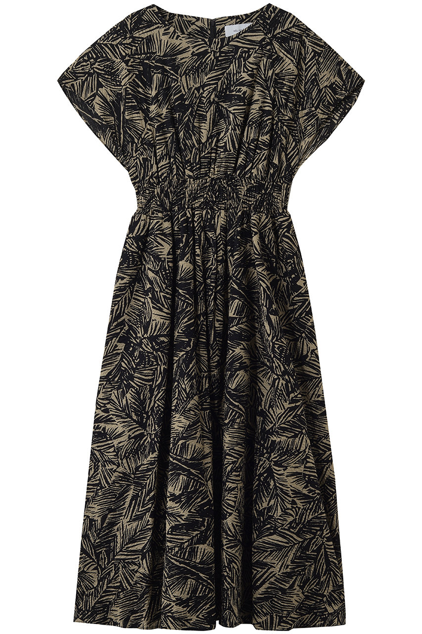 エリオポール/HELIOPOLEのプリントシアーサッカードレス(ブラック/16003040014HN)