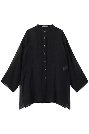 エリオポール/HELIOPOLEのリネンメッシュバンドカラーシャツ(110400/110403)