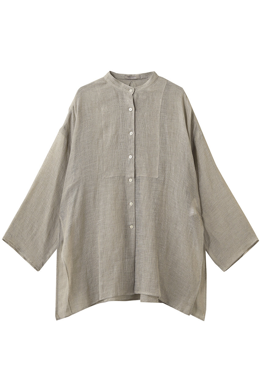 エリオポール/HELIOPOLEのリネンメッシュバンドカラーシャツ(ベージュ/16003043036HN)