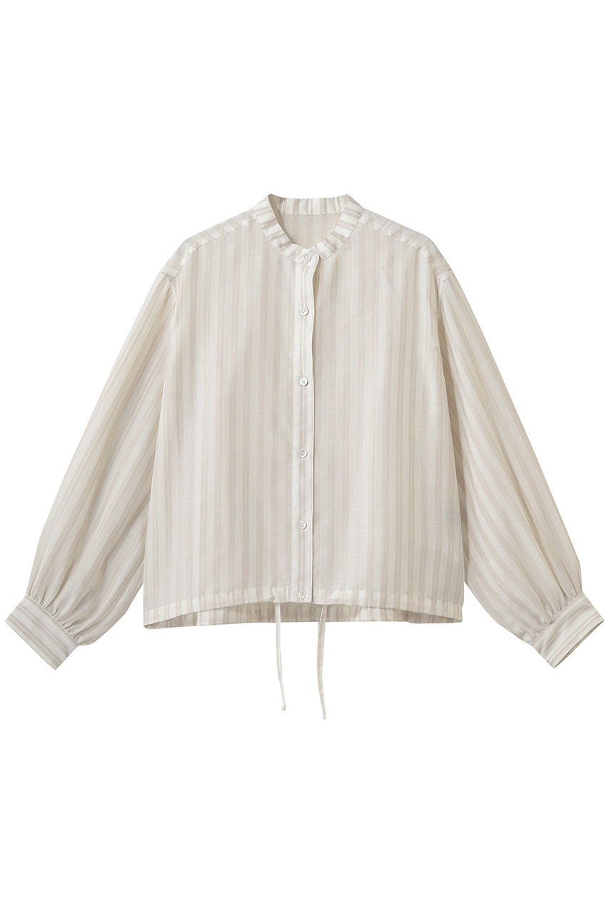 エリオポール/HELIOPOLEのシアーストライプドローストリングシャツ(ベージュ/16003044036HN)