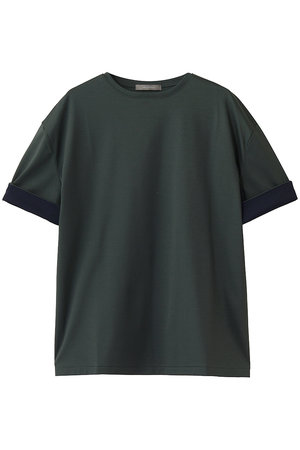 エリオポール/HELIOPOLEのコットンコントラストカフ Tシャツ(110100/110102)