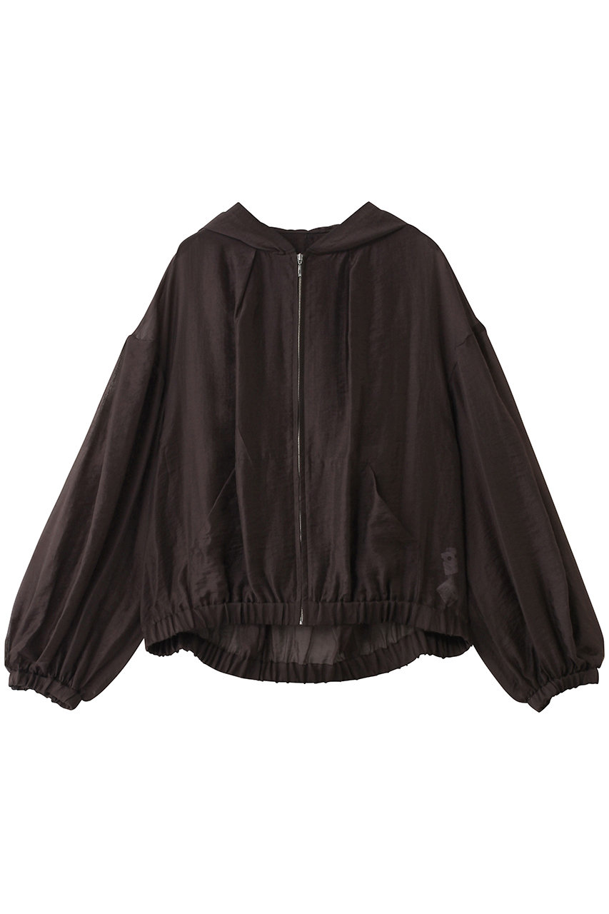 エリオポール/HELIOPOLEの【THREE DOTS】シャイニージップアップフーディ(ブラウン/16047012023TNNE7003Y)