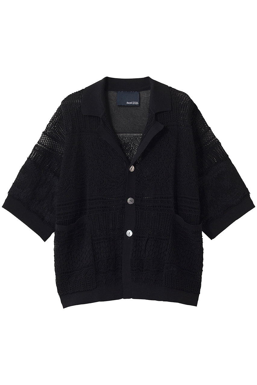 エリオポール/HELIOPOLEの【boussole】ハーフスリーブレースカーディガン(ブラック/16547004041BN)