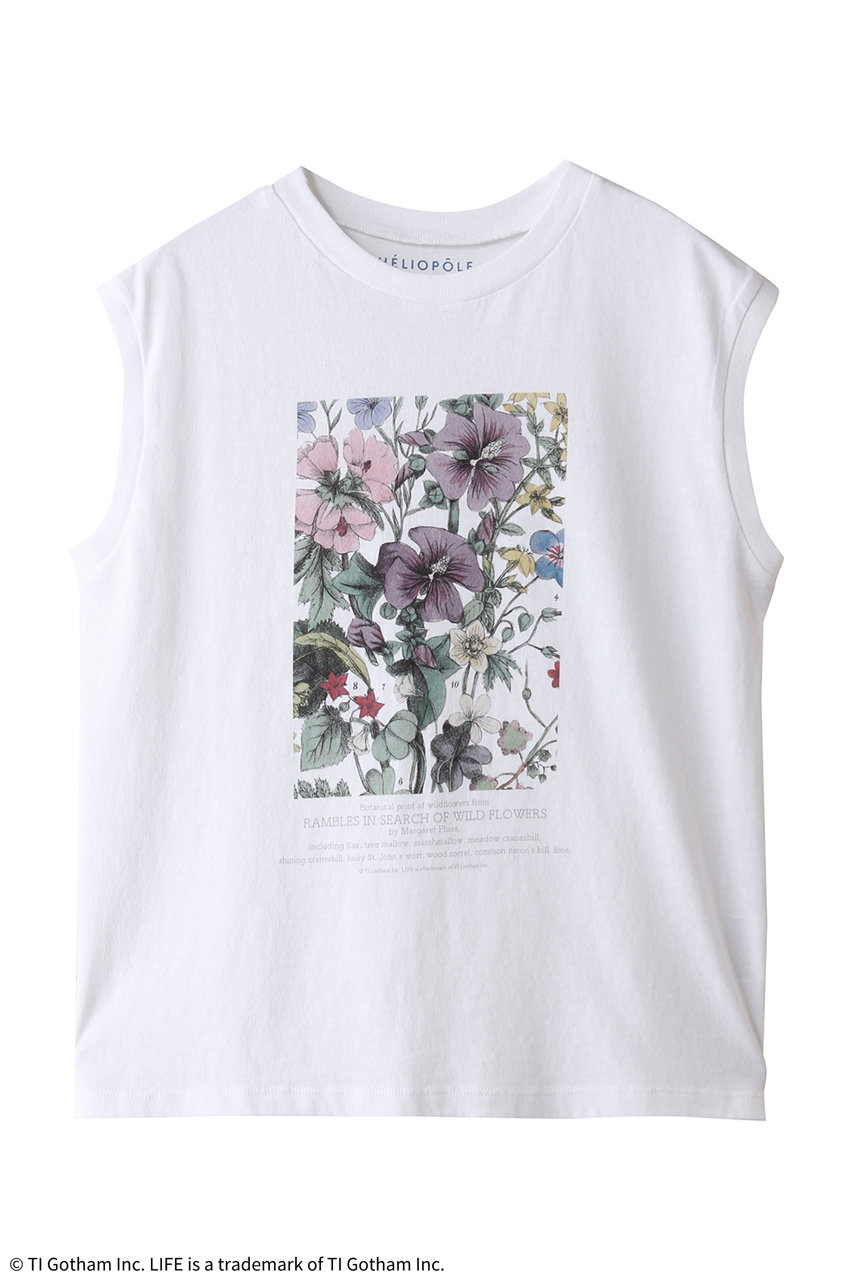 エリオポール/HELIOPOLEの【GOOD ROCK SPEED】LIFE PC / FLOWER SLEEVELESS Tシャツ(ホワイト/16373010051GN)