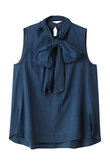 【three dots / スリードッツ】AIR DENIM タイブラウス