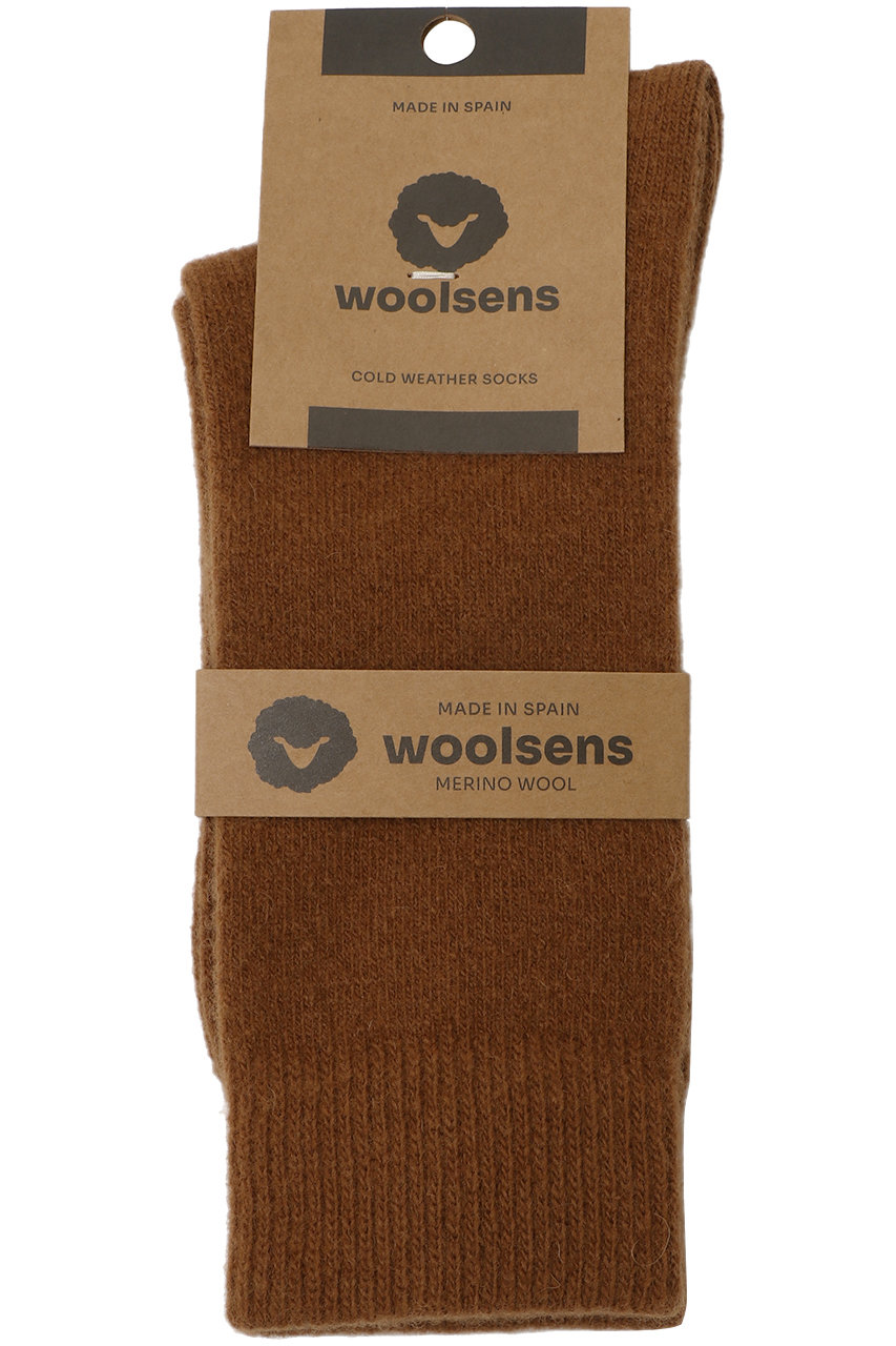 エリオポール/HELIOPOLEの【Woolsens】WOOL TWO LINE ソックス(キャメル/26611001085WN)