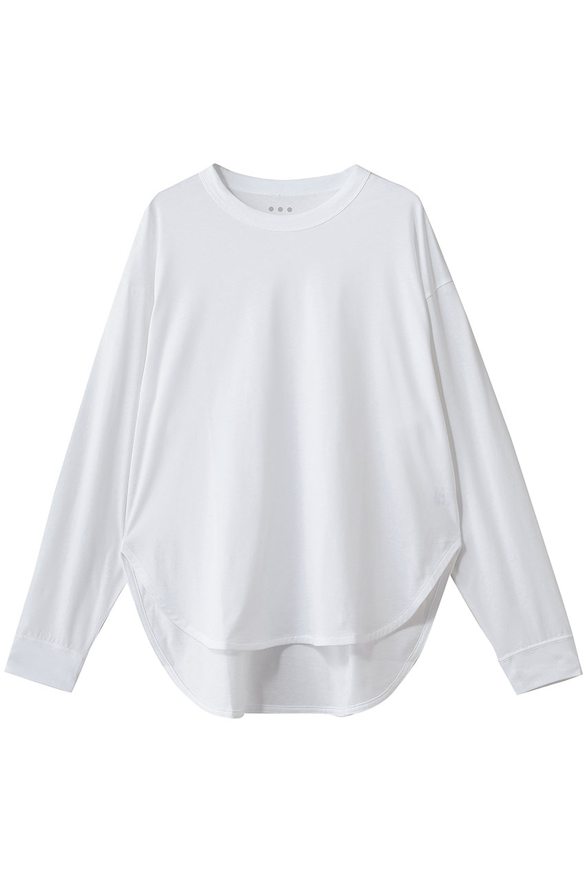 HELIOPOLE 【three dots / スリードッツ】SANDED JERSEY LOOSE LONG Tシャツ (ホワイト, S) エリオポール ELLE SHOP