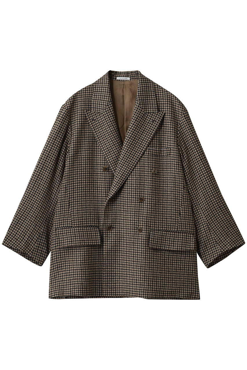 HELIOPOLE 【Couture d'Adam / クチュール ド アダム】BIG ジャケット DOUBLE SHEPHERD CHECK (ブラウン, 36) エリオポール ELLE SHOP