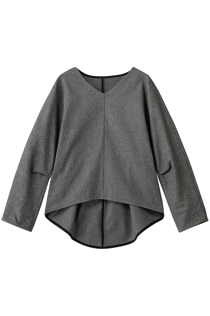 HELIOPOLE 【three dots / スリードッツ】ウーリージャージーコクーンプルオーバー (ブラックマルチ, S) エリオポール ELLE SHOP