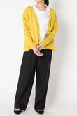 コットン/リネン ドロップショルダーカーディガン