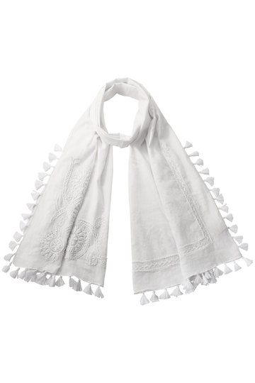 SALE 【30%OFF】 HELIOPOLE エリオポール 【altea】 エンブロイダリータッセルストール ホワイト