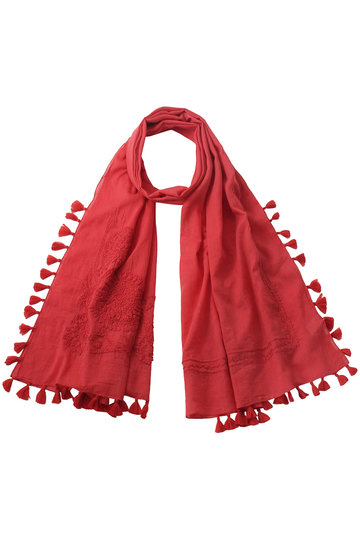 SALE 【30%OFF】 HELIOPOLE エリオポール 【altea】 エンブロイダリータッセルストール レッド