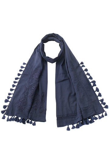 SALE 【30%OFF】 HELIOPOLE エリオポール 【altea】 エンブロイダリータッセルストール ブルー