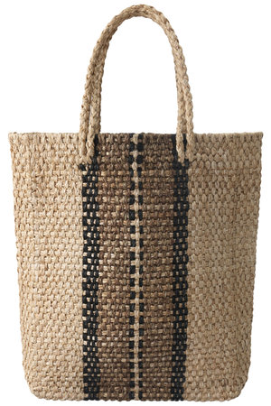 エリオポール/HELIOPOLEの【MARCHER】縦柄ストライプラフィアバッグ