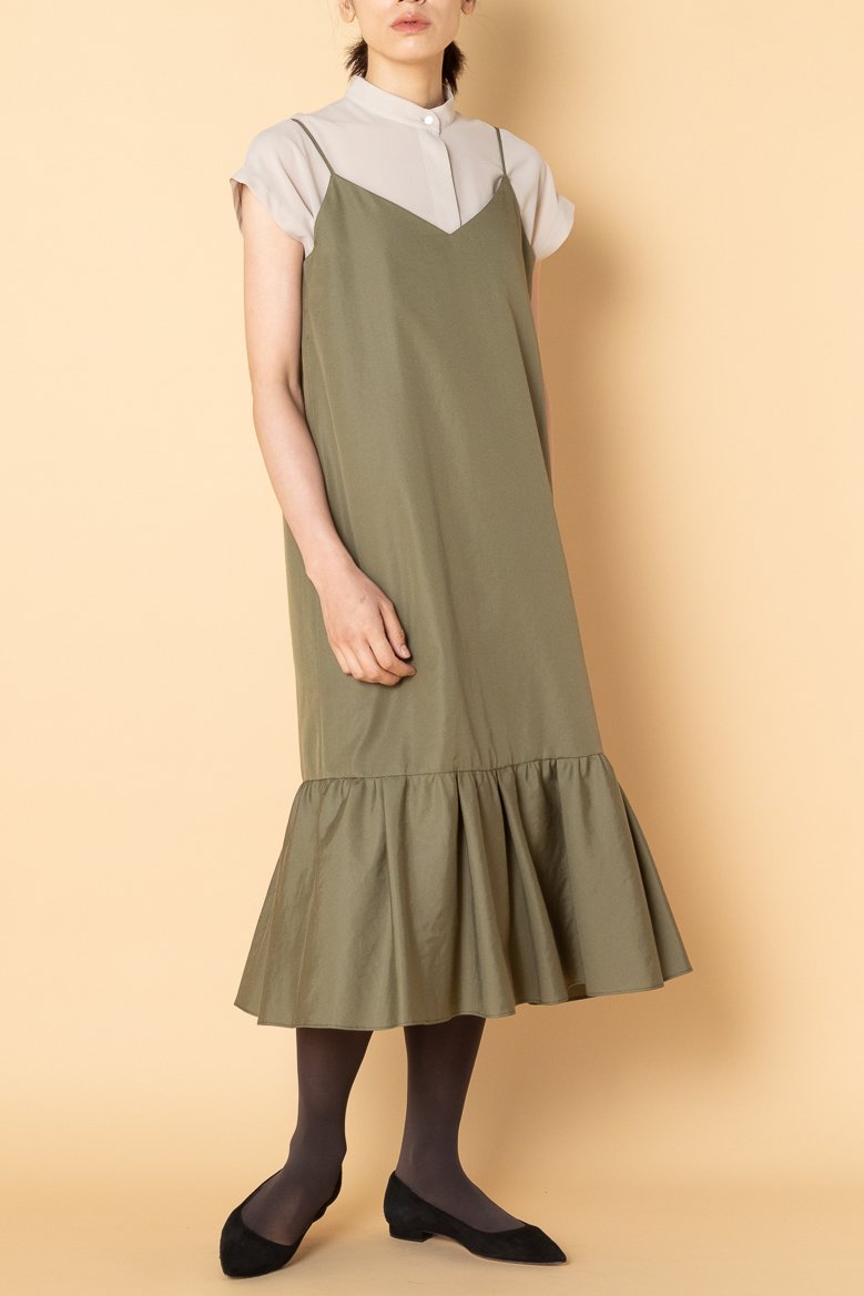 Heliopole エリオポール ティアードキャミワンピース カーキ の通販 Elleshop エル ショップ