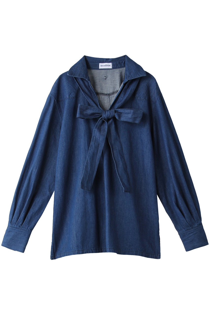 SALE 【30%OFF】 HELIOPOLE エリオポール 【woadblue】AMARINE ボウタイブラウス ネイビー