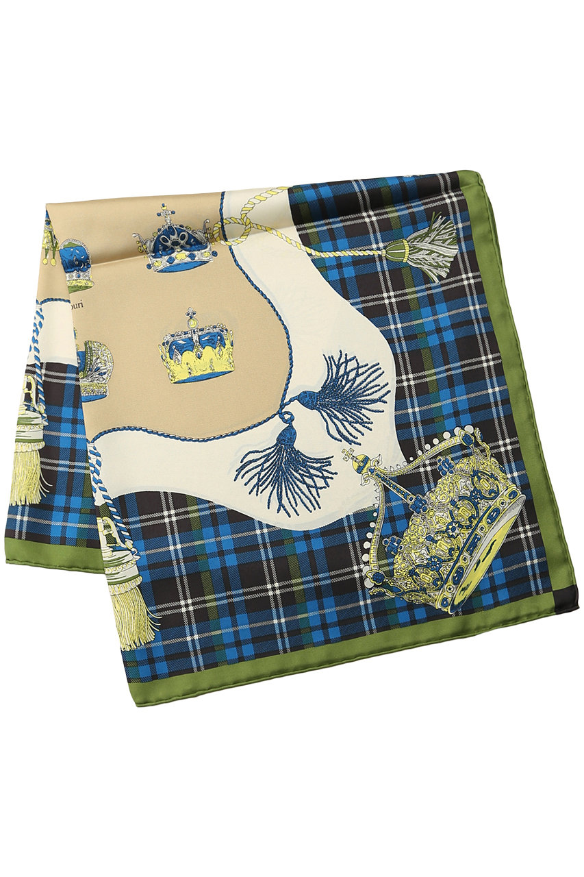 SALE 【20%OFF】 HELIOPOLE エリオポール 【manipuri】CROWN 65×65 スカーフ ブルー