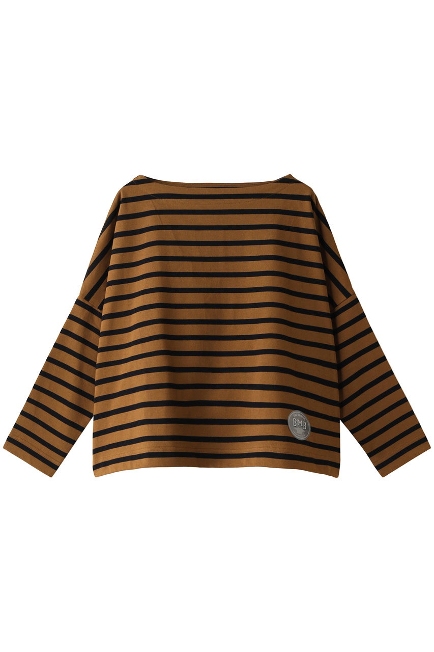 HELIOPOLE 【Traditional Weatherwear】【BMB】 ビッグマリンボートネックカットソー (キャラメル×ブラック, S) エリオポール ELLE SHOP HELIOPOLE 【Traditional Weatherwear】【BMB】 ビッグマリンボートネックカットソー (キャラメル×ブラック, S) エリオポール ELLE SHOP