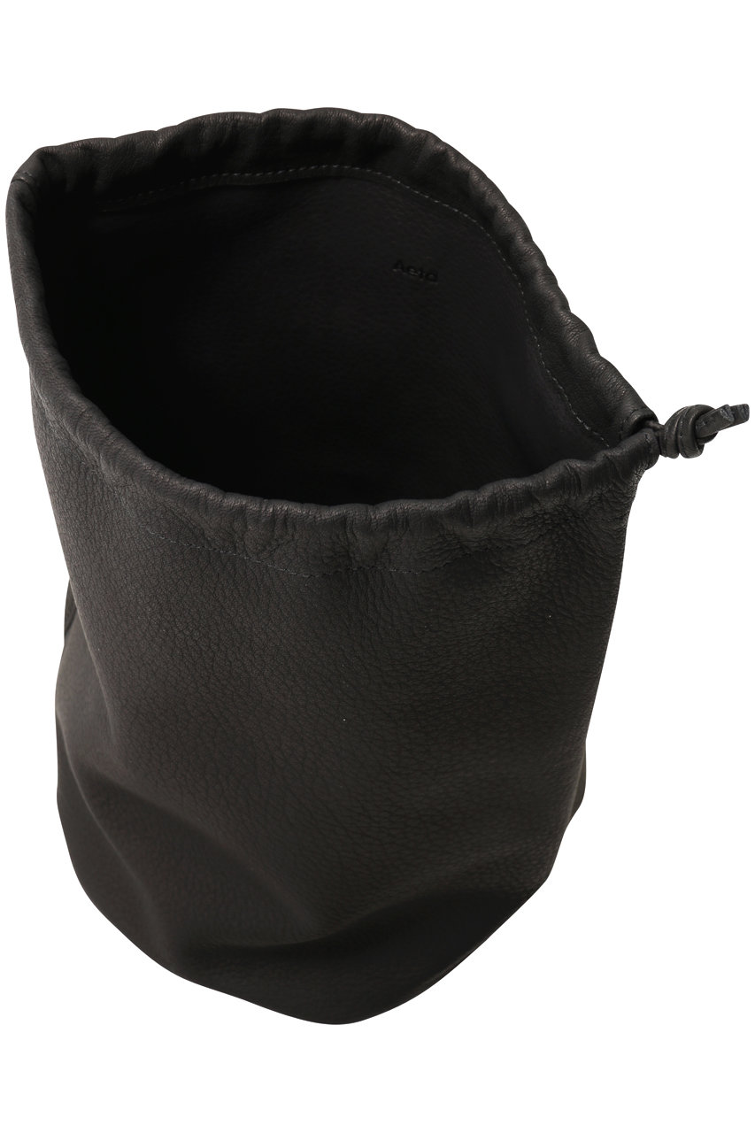Aeta(アエタ)｜Double Faced CYLINDER DRAWSTRING POUCH/ブラック の