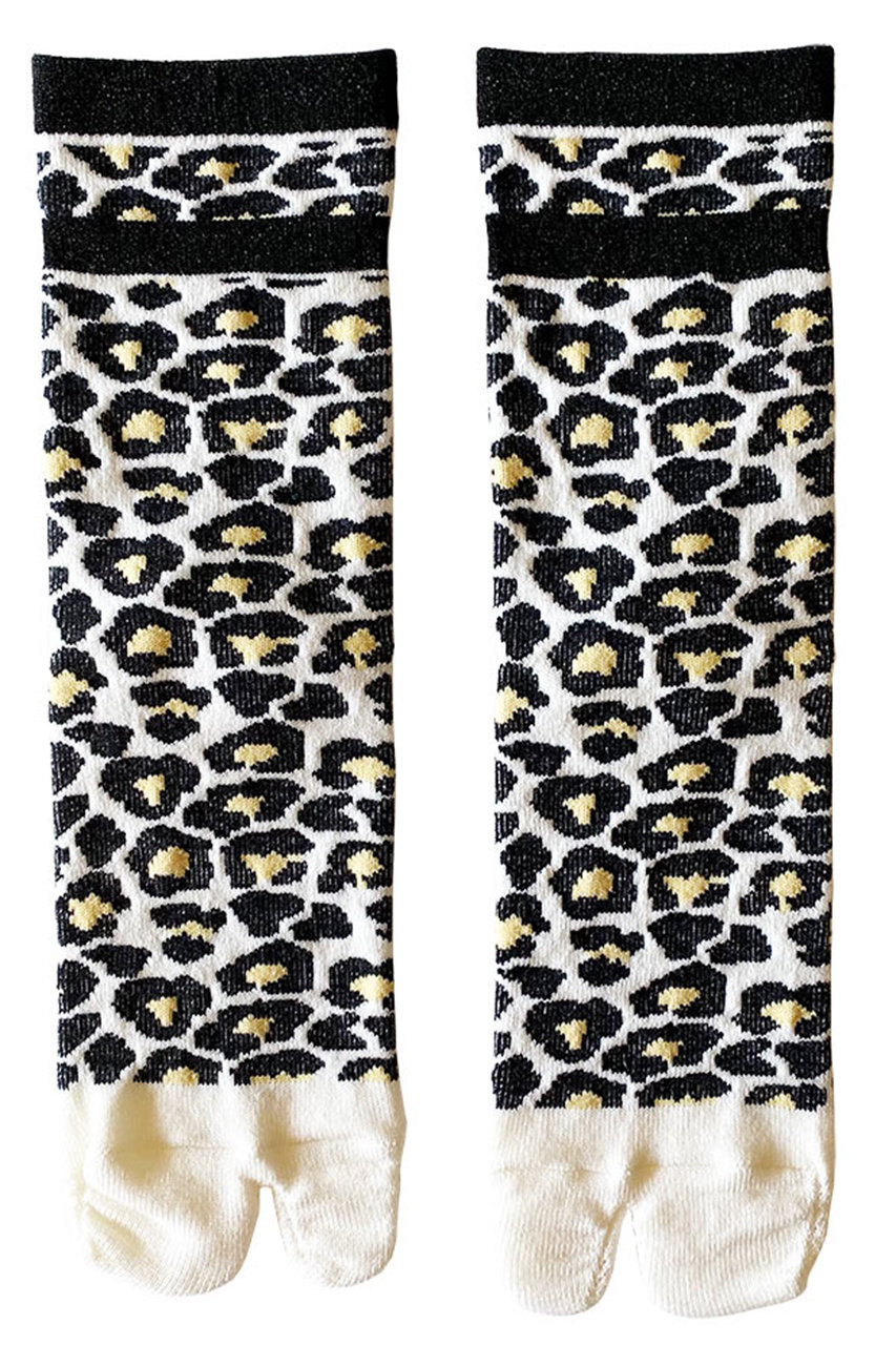 W Fw ダブルアンドエフダブル レオパードタビソックス ホワイト の通販 Elleshop エル ショップ