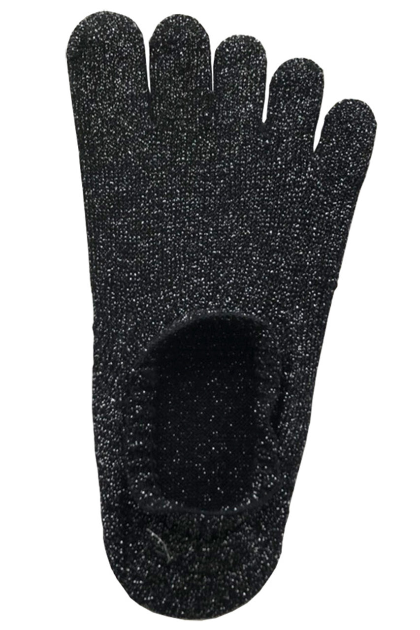 ダブルアンドエフダブル/w＆fwのラメ5本指カバーソックス(ブラック/WL-E12-SL)