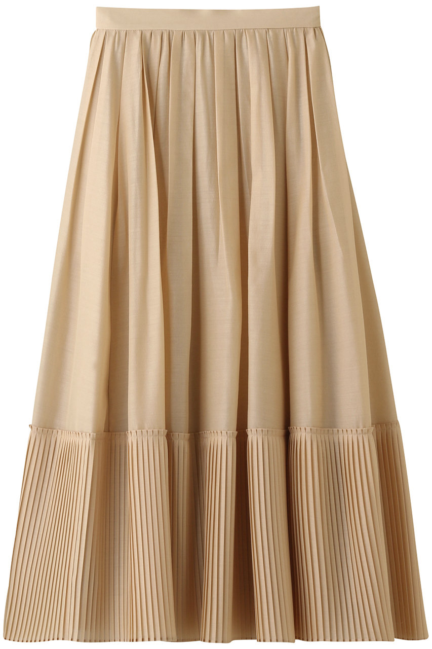 Ebure エブール ライトシルクウール 切替プリーツスカート ライトベージュ の通販 Elleshop エル ショップ
