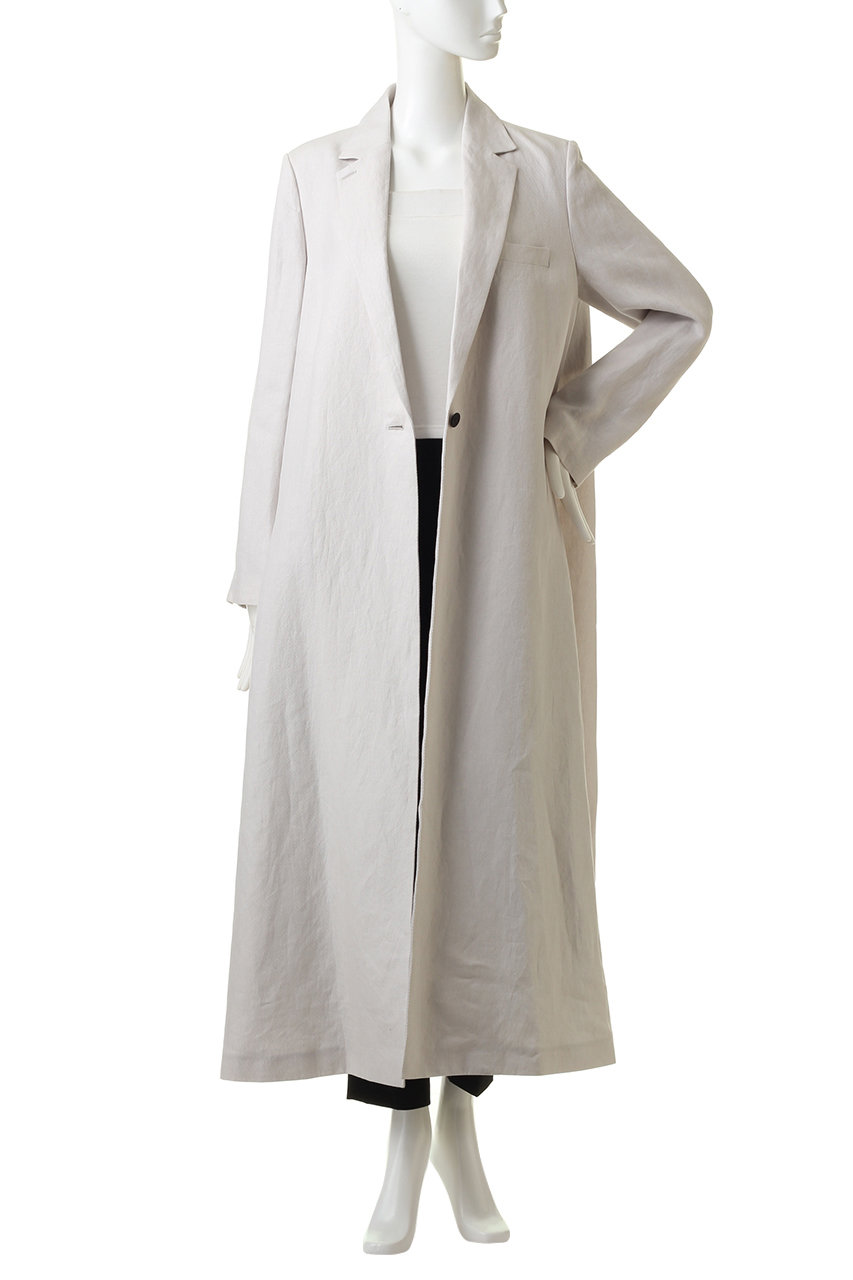 Ebure エブール リネンツイル シングルボタンチェスターコート アイボリー の通販 Elleshop エル ショップ